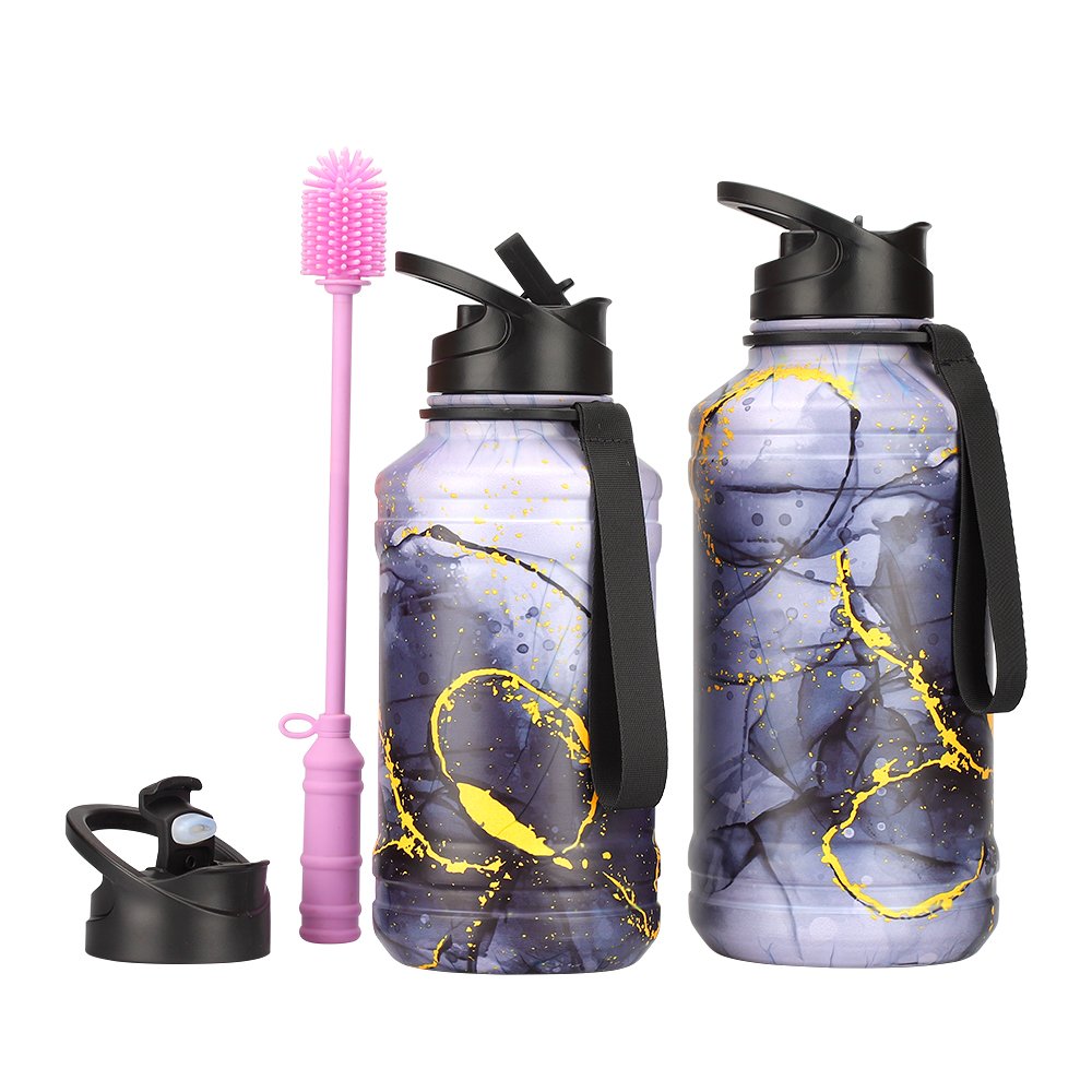 sports drinking Water Bottle Eco friendly 304 single wall Stainless Steel 64 oz water bottle for GYMS patent bottle custom logo