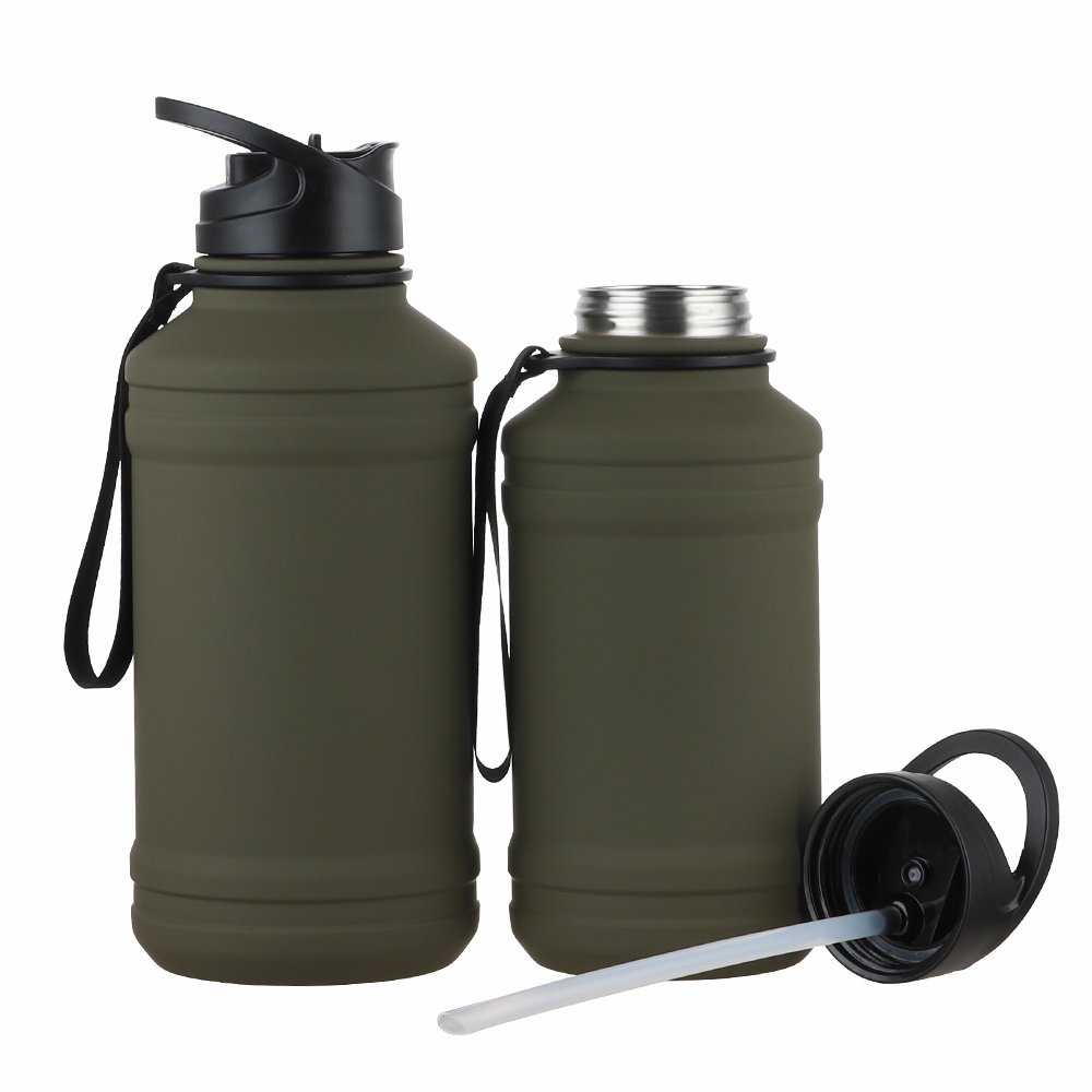 sports drinking Water Bottle Eco friendly 304 single wall Stainless Steel 64 oz water bottle for GYMS patent bottle custom logo