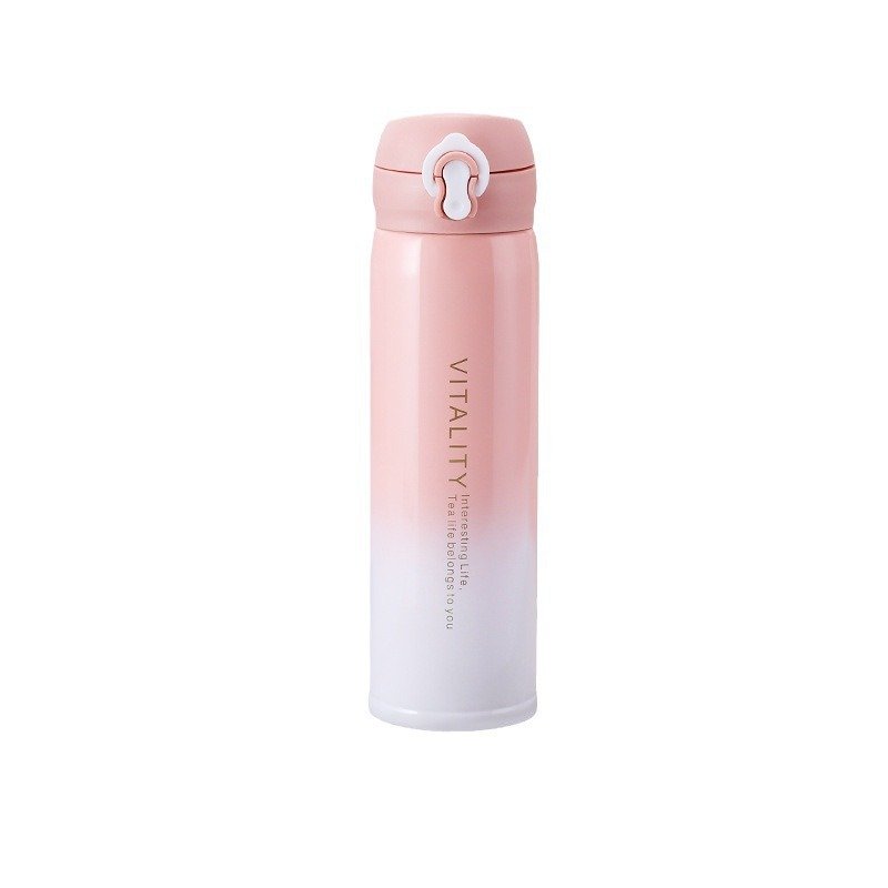 500ml Simple Changing Color Insulated Stainless Steel Kids Thermos Bottle Vacuum Flask With Boucing Lid