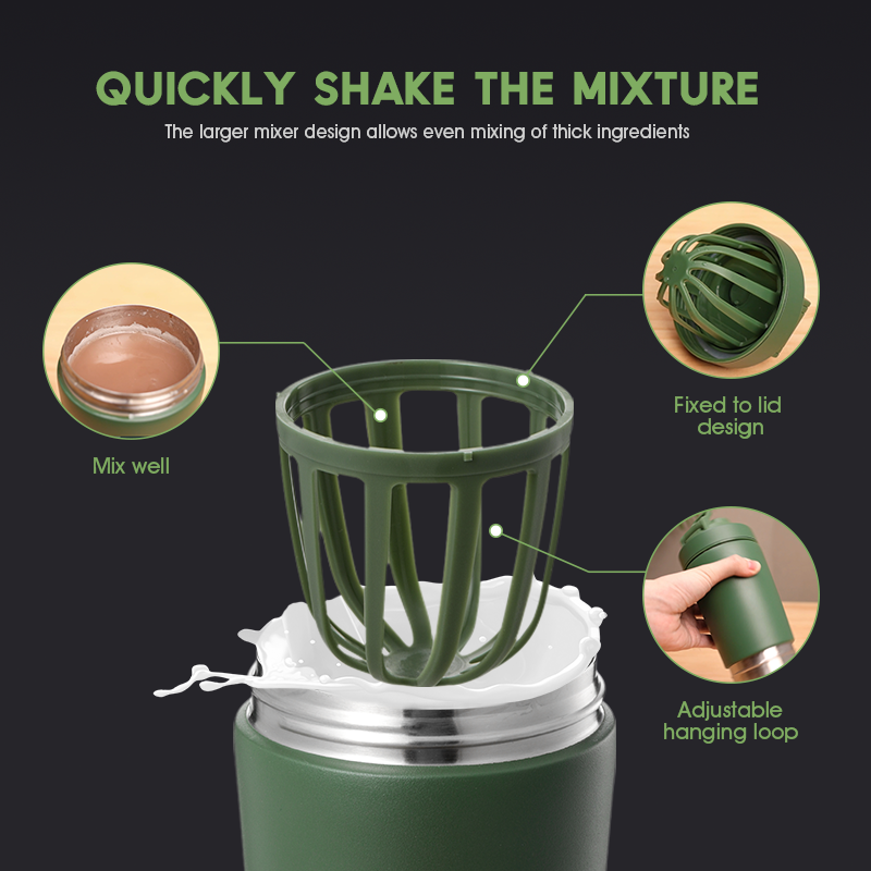 500ml 750ml Insulated Stainless Steel Gym Vacuum Flask Water Bottle Protein Shaker
