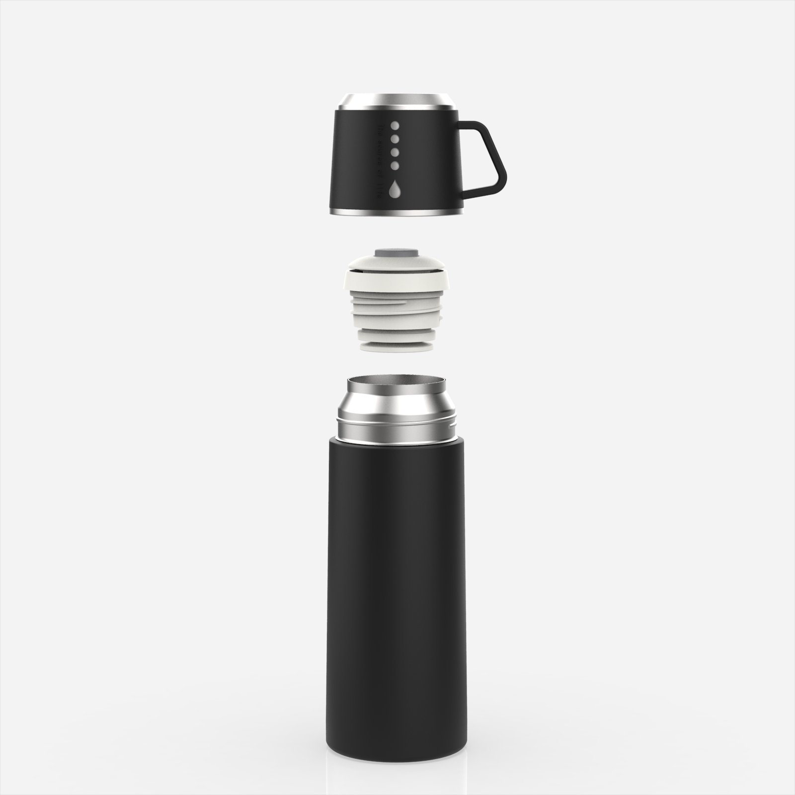 350 New Style Double Wall Water Bottle Stainless Steel Insulated Thermos Vacuum Flask with the Cup