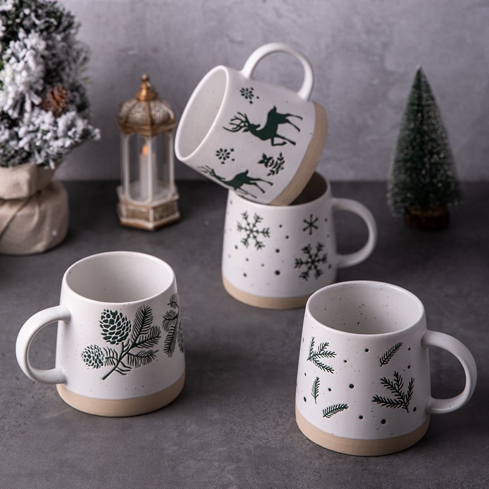 Creative Cute Santa cup reactive Ceramic Coffee Mug custom christmas mug With Gift Box