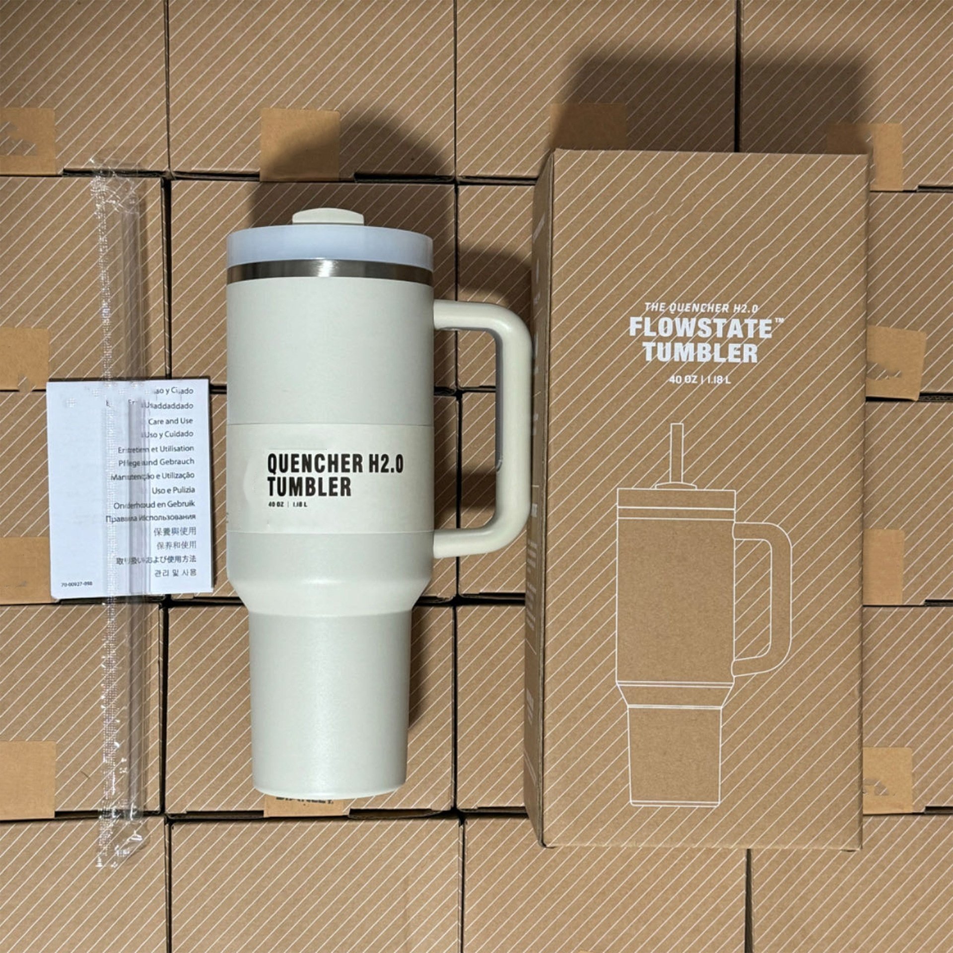 Wholesale Custom 40oz Stainless Steel Double Wall Vacuum Metal Cup with Handle High Quality Travel Coffee Mug for Camping