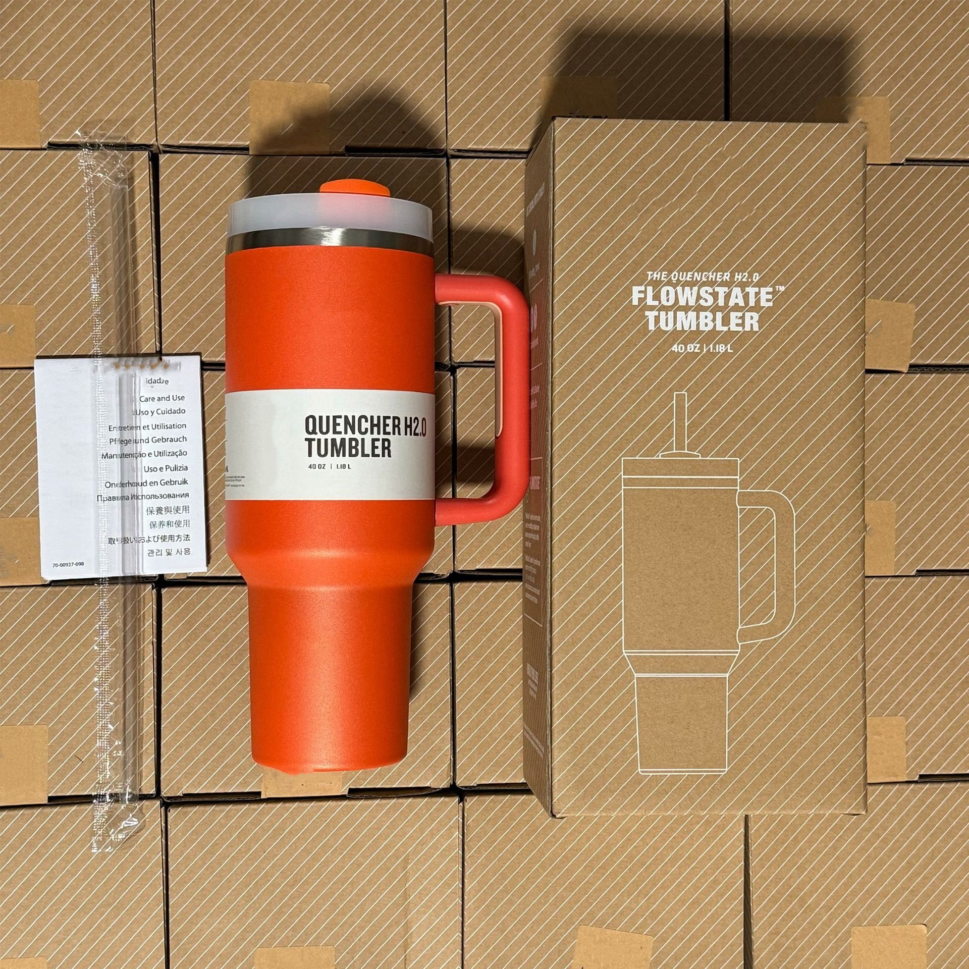 Wholesale Custom 40oz Stainless Steel Double Wall Vacuum Metal Cup with Handle High Quality Travel Coffee Mug for Camping