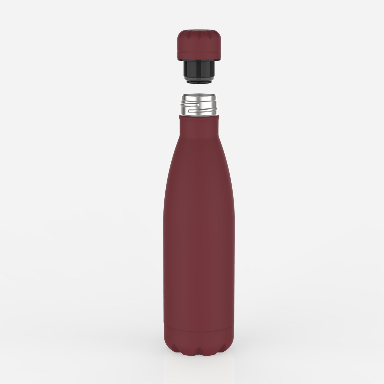 Rubber Painting 500ml Stainless Steel Water Bottle 17oz Double Wall Insulated Tumbler BPA Free Leak Proof Vacuum Flask