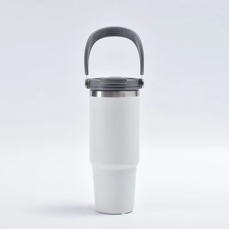 Manufacturers wholesale 304 stainless steel insulated car cup vacuum large capacity ice bulba cup outdoor portable handle cup