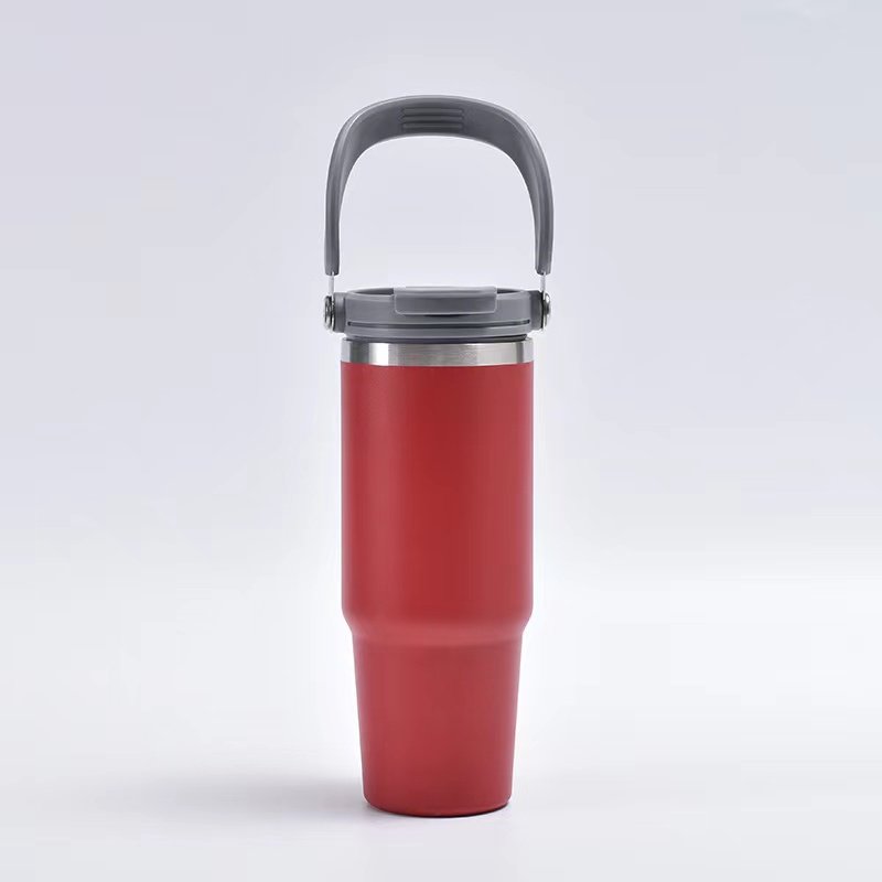 Manufacturers wholesale 304 stainless steel insulated car cup vacuum large capacity ice bulba cup outdoor portable handle cup