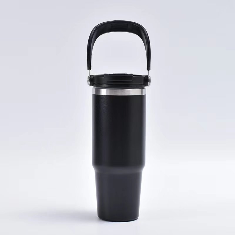 Manufacturers wholesale 304 stainless steel insulated car cup vacuum large capacity ice bulba cup outdoor portable handle cup