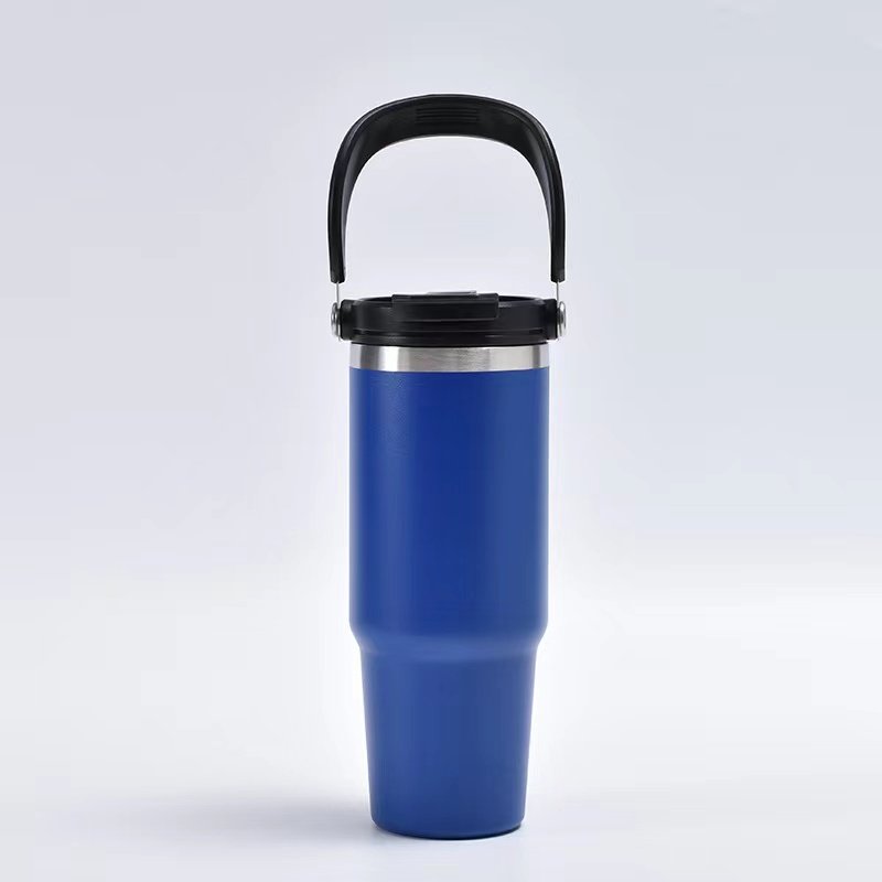 Manufacturers wholesale 304 stainless steel insulated car cup vacuum large capacity ice bulba cup outdoor portable handle cup
