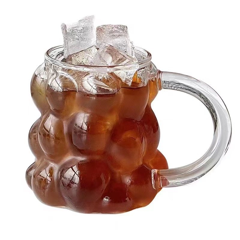 Glass Cup Iced Coffee Mug Transparent Water Bottle Juice Water Cup Bar Cocktail Cups Kitchen Drinkware Supplies Home Decor