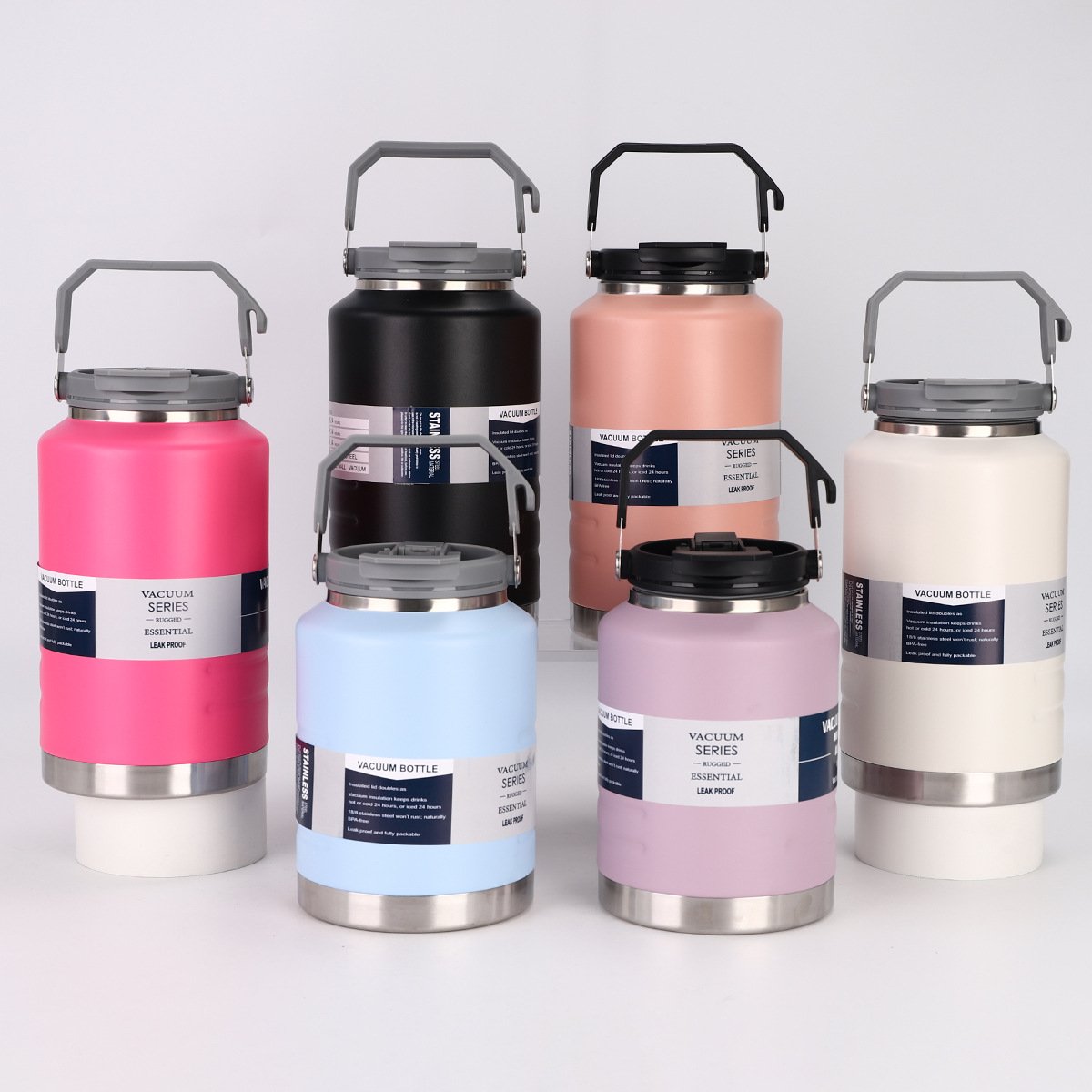 Wholesale Large Capacity 2000ml Stainless Steel 304 Double Wall Water Bottle Vacuum Flask Thermos With Straw