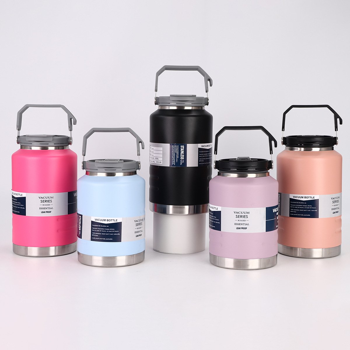Wholesale Large Capacity 2000ml Stainless Steel 304 Double Wall Water Bottle Vacuum Flask Thermos With Straw