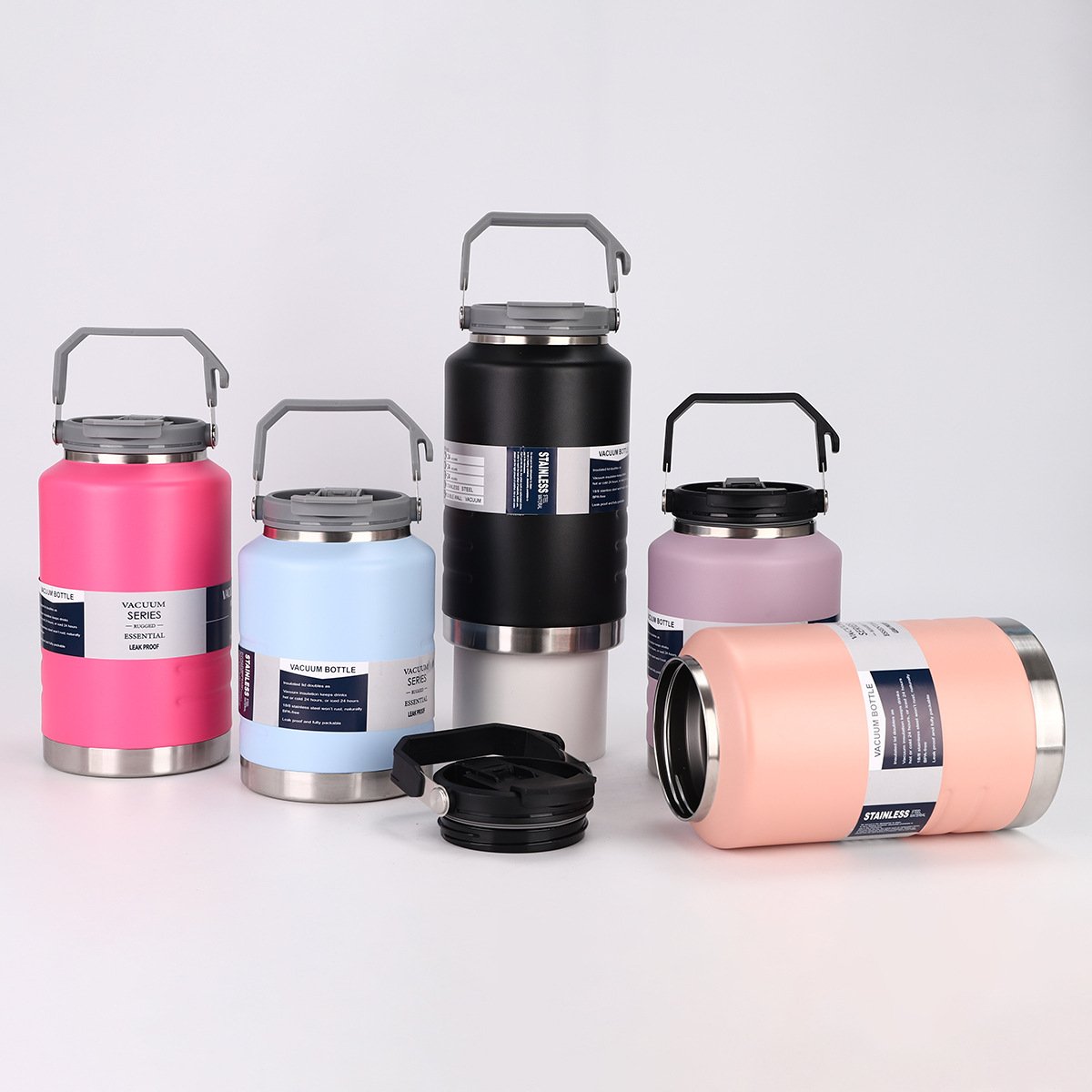 Wholesale Large Capacity 2000ml Stainless Steel 304 Double Wall Water Bottle Vacuum Flask Thermos With Straw