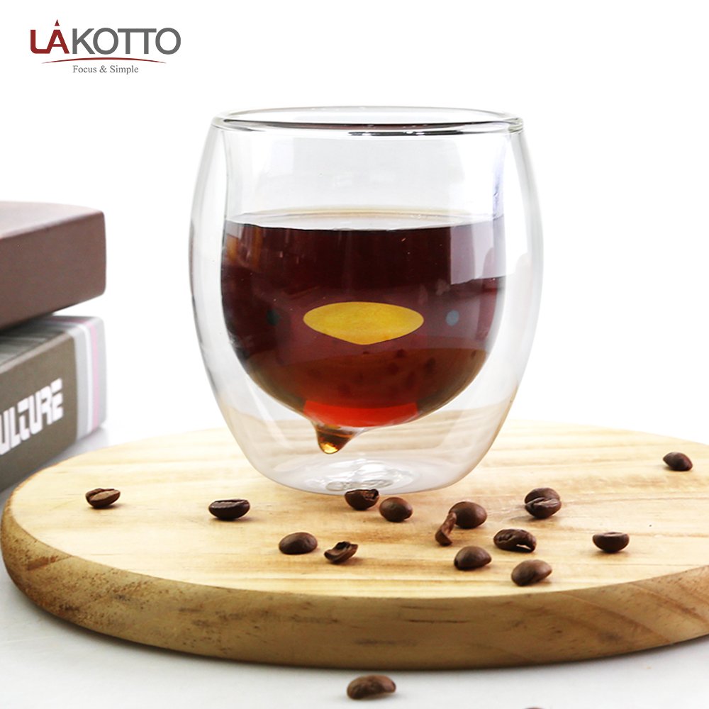 Factory wholesale customization Cute 210ml double wall colored duck shape glass Milk Water coffee water cup tea mug