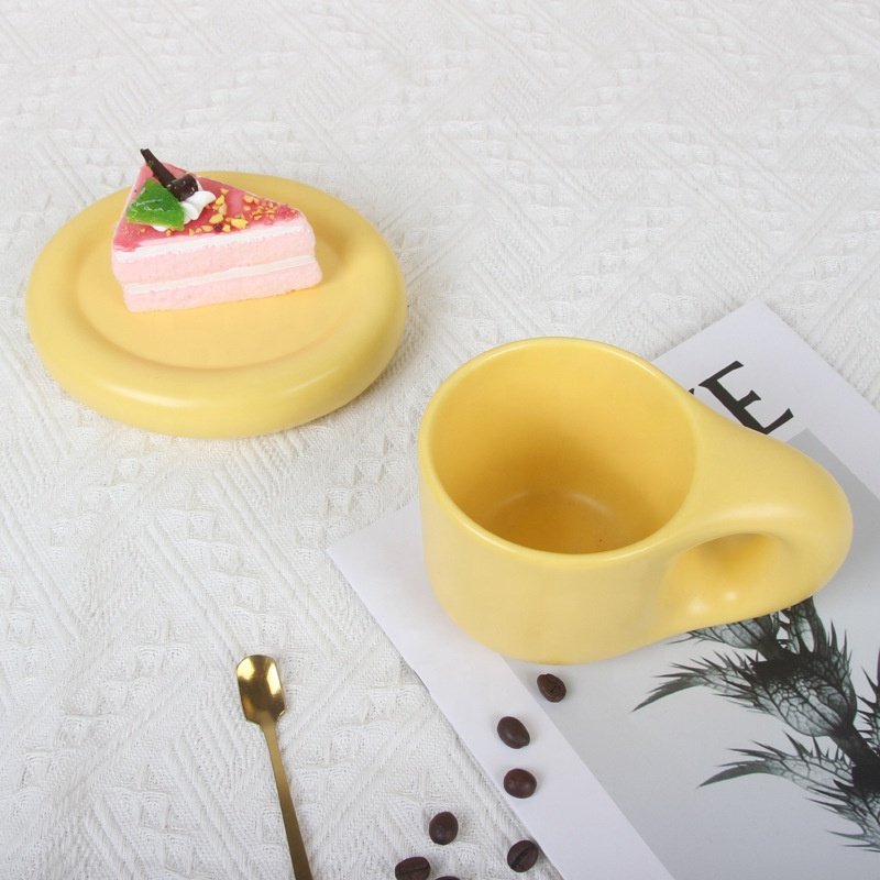 ceramic coffee cups chunky mug cute mug tea cup chubby handle mugs set