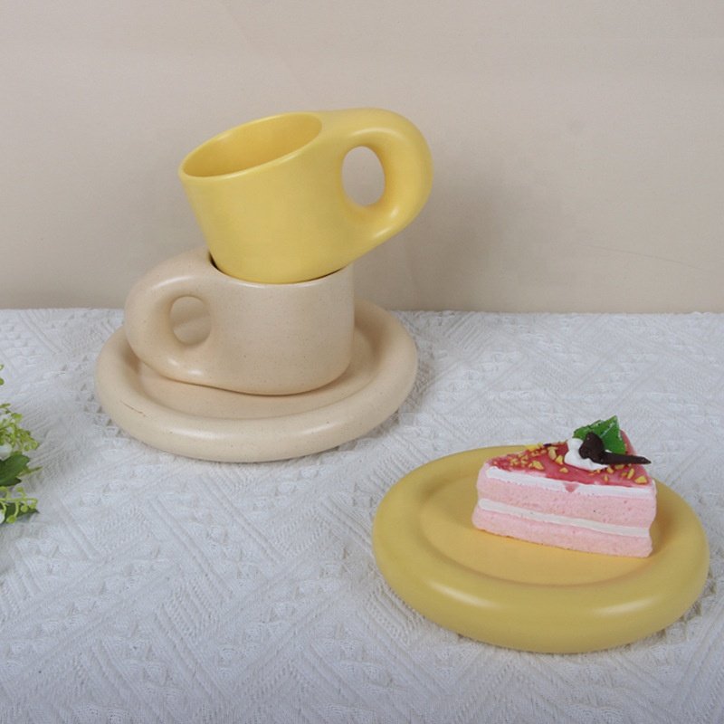 ceramic coffee cups chunky mug cute mug tea cup chubby handle mugs set
