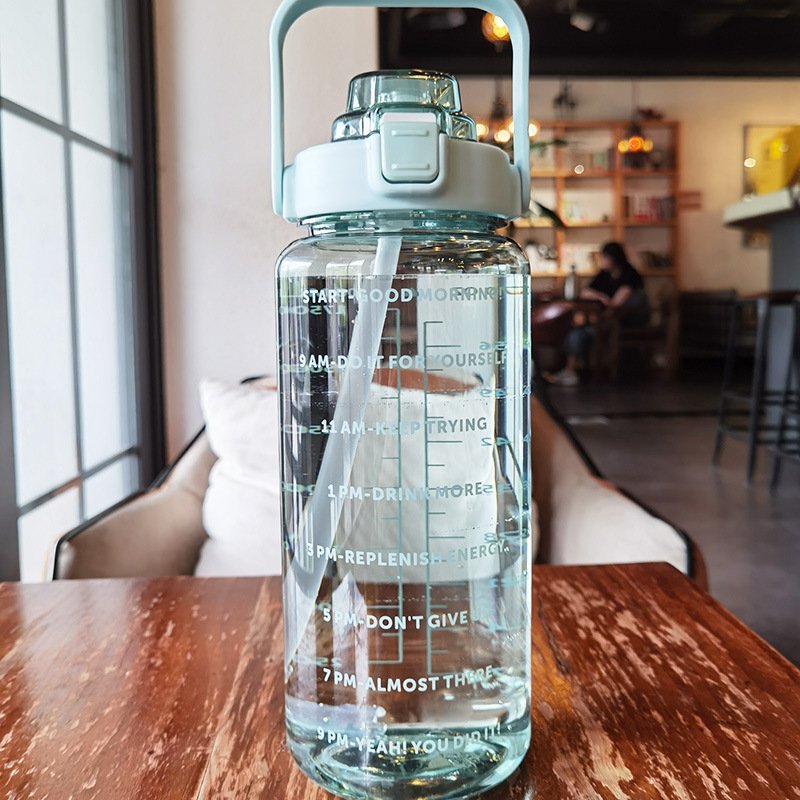 2000ml Pink Blue Orange Water Bottle Sports Big Capacity Plastic Drinking Water Bottle