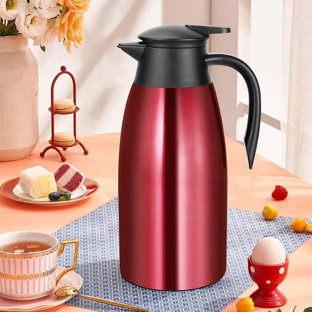 Amz Hot Coffee Thermos Water Kettles Double Wall Insulated Jug Coffee Carafe Vacuum Flasks with Carry Handle