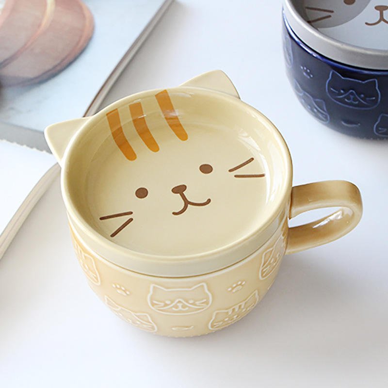 Ceramic Mug with Lid Cute Coffee Cup Christmas Gift Cute Gift Cup