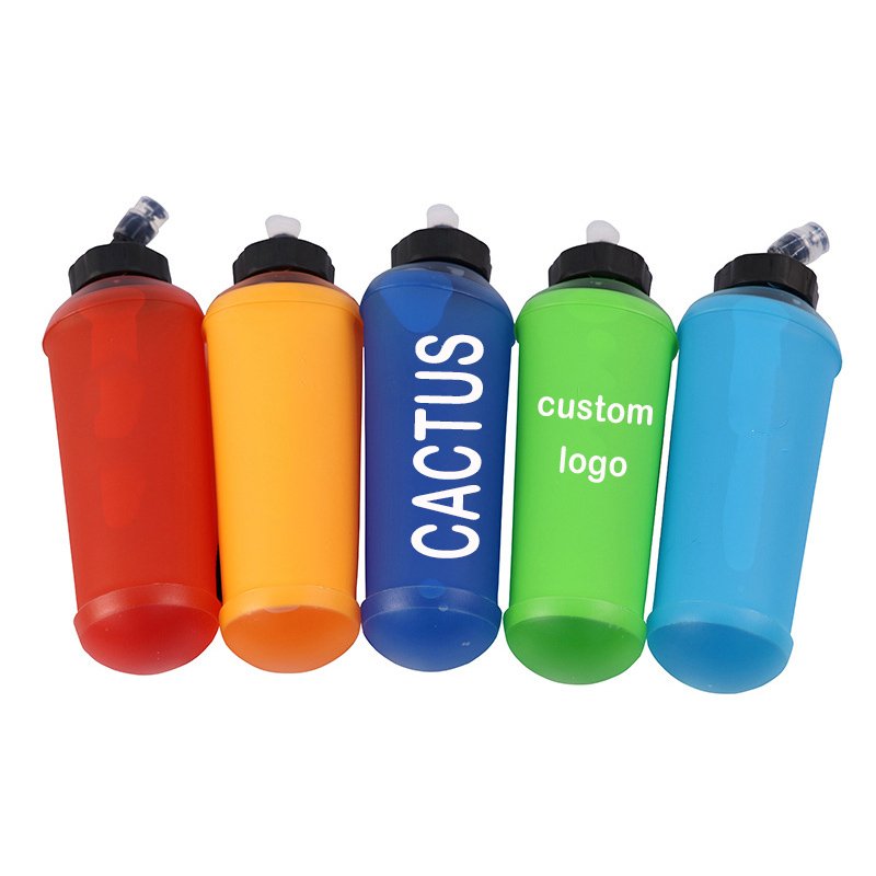 custom logo 150ml 250 300 450 500ml Foldable TPU Soft cup Hydration Flask Water Bottle for Running Cycling Climbing trail event