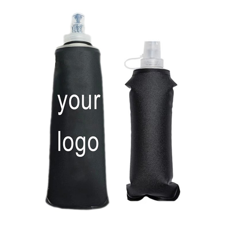 custom logo 150ml 250 300 450 500ml Foldable TPU Soft cup Hydration Flask Water Bottle for Running Cycling Climbing trail event