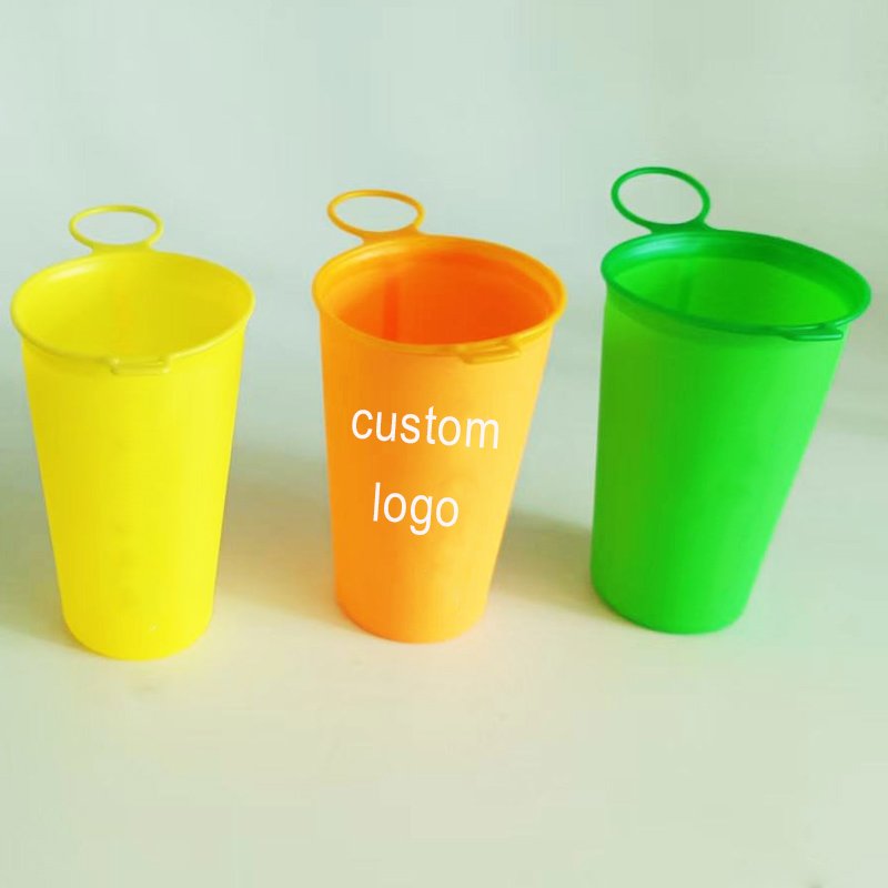 custom logo 150ml 250 300 450 500ml Foldable TPU Soft cup Hydration Flask Water Bottle for Running Cycling Climbing trail event