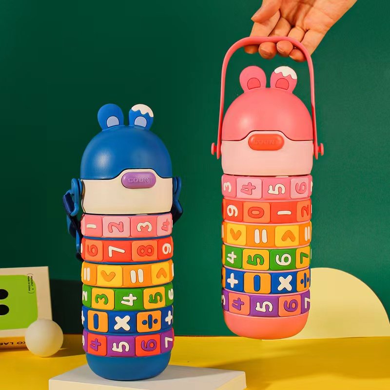 Nice Double Wall Children Vacuum Flask Thermoses Digital Stainless Steel Water Bottle with Strap