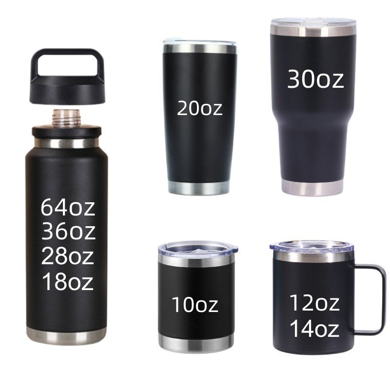Double Walled 12oz 14oz Travel Tumbler Cup Insulated coffee Mug with Handle and Bpa-Free Lid