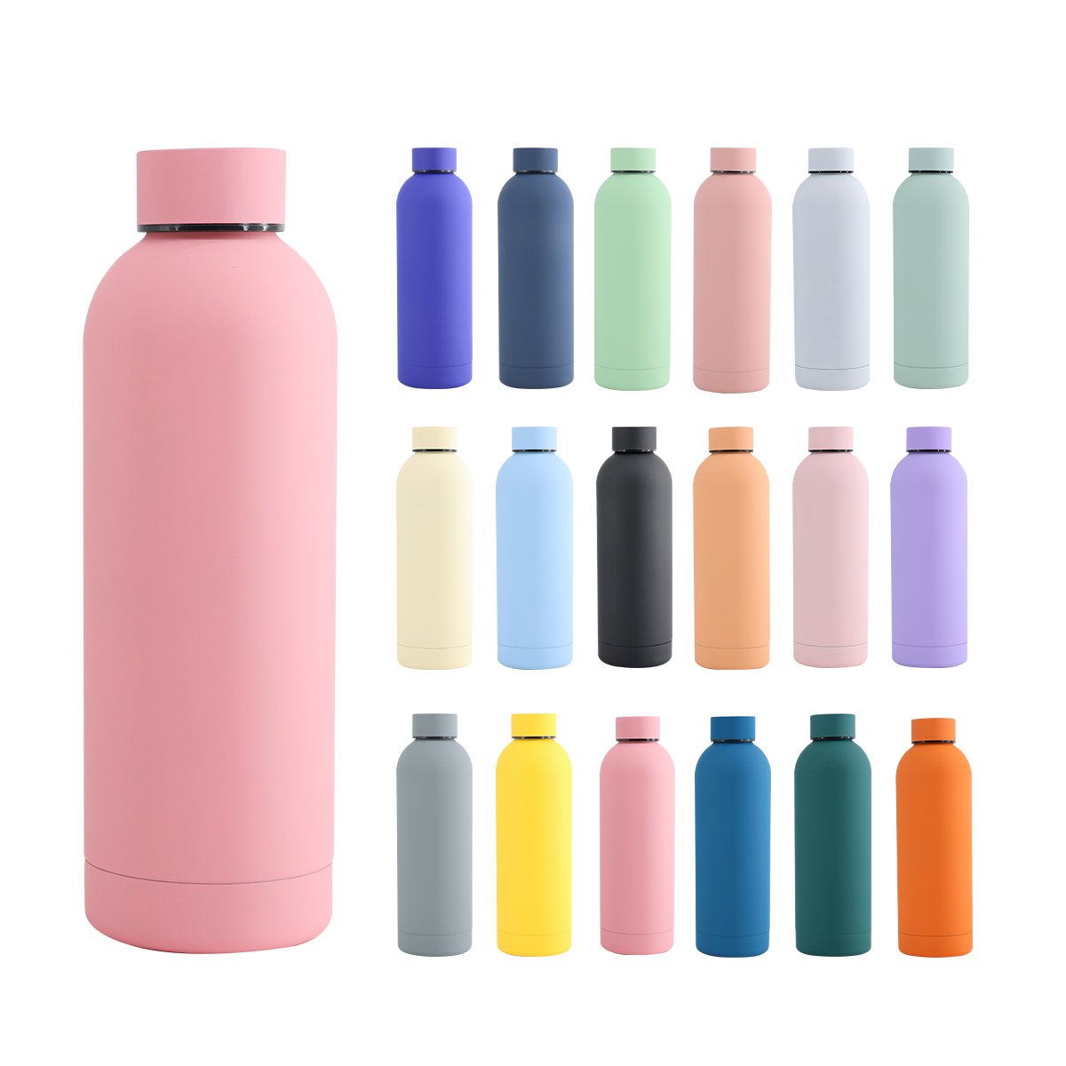 Custom Logo 500ml Drinking Bottle Double Wall Vacuum Stainless Steel Drink Flask Termos Waterbottle Insulated Sport Water Bottle
