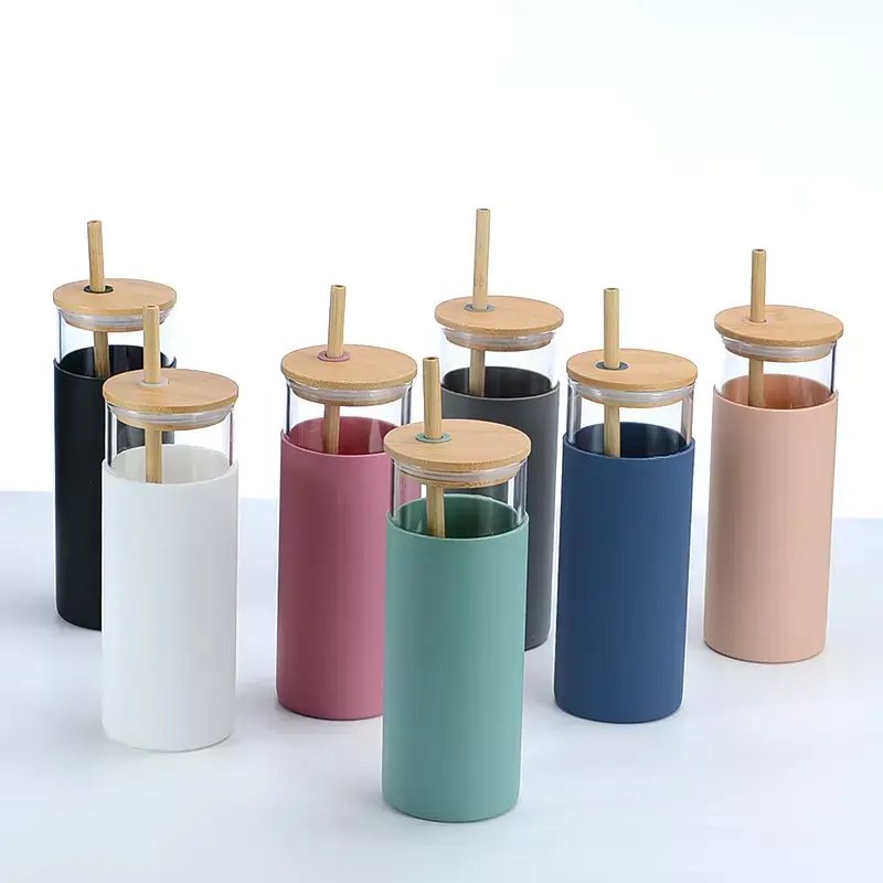 Borosilicate Juice Glass Water Bottle With Time Marker And Custom Logo Sublimation Blank Glass Bottle Available