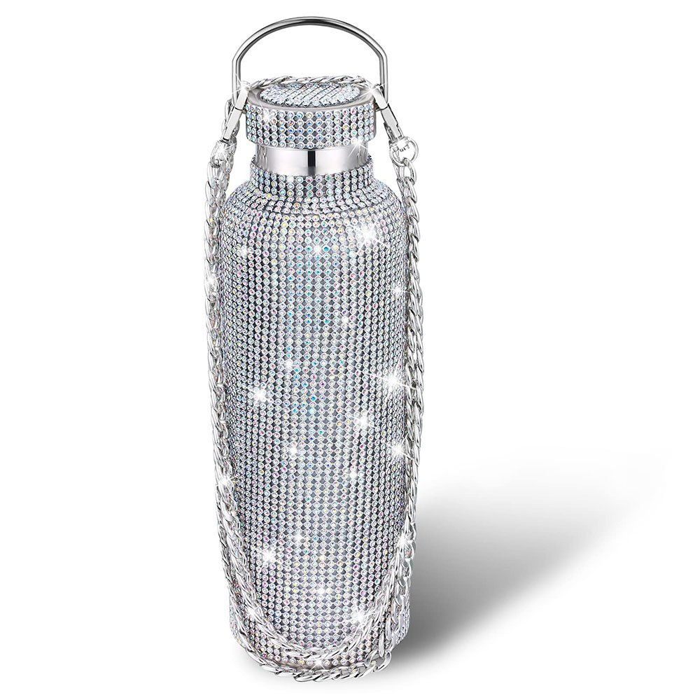 High-end Insulated Diamond Water Bottle Bling Diamond Vacuum Flask Sparkling Glitter Bottles for Women