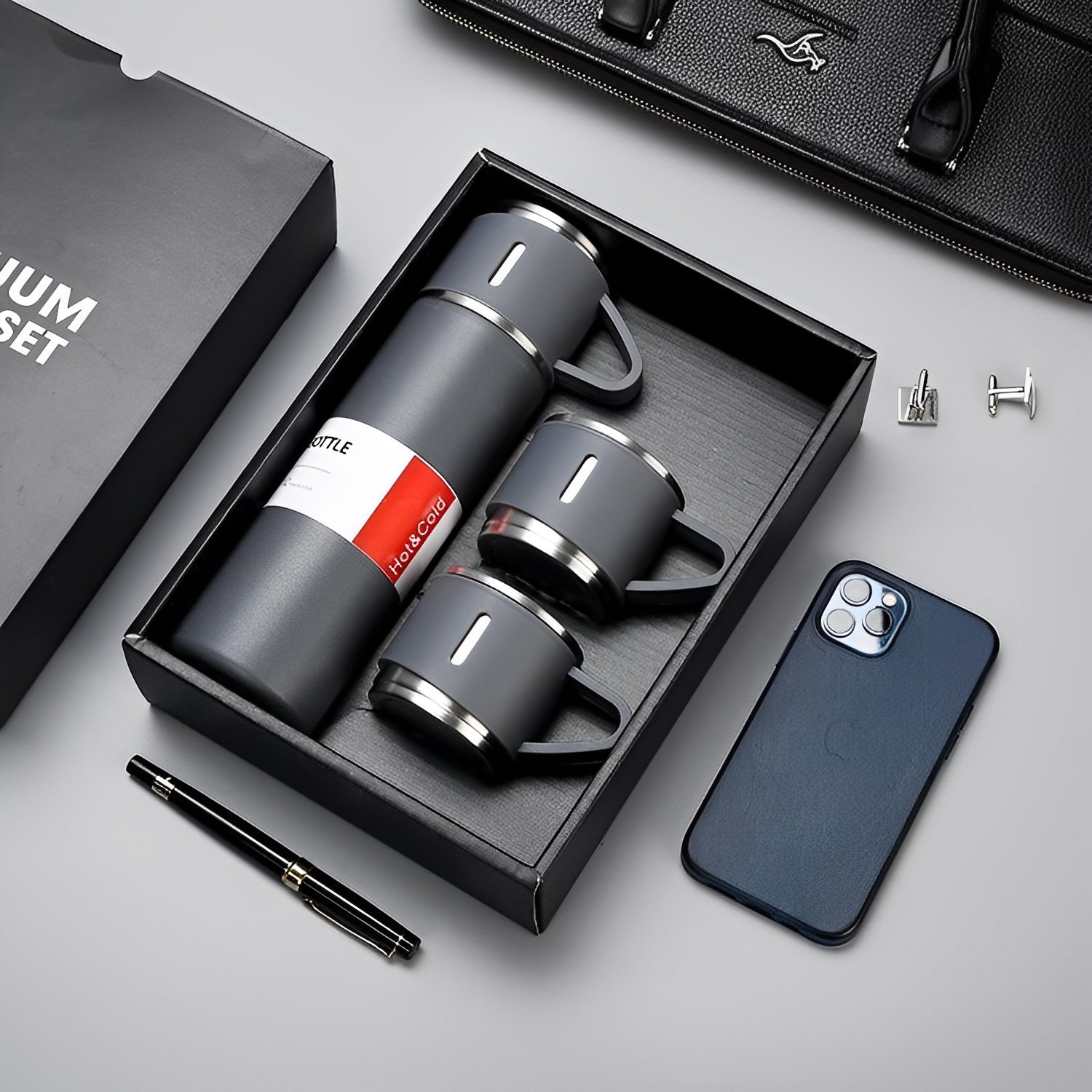 Hot Sale 500ml Stainless Steel Gourd Shape Yerba Mate Cup Classic Design Vacuum Flask Thermos Set Blister Packing Water Mate