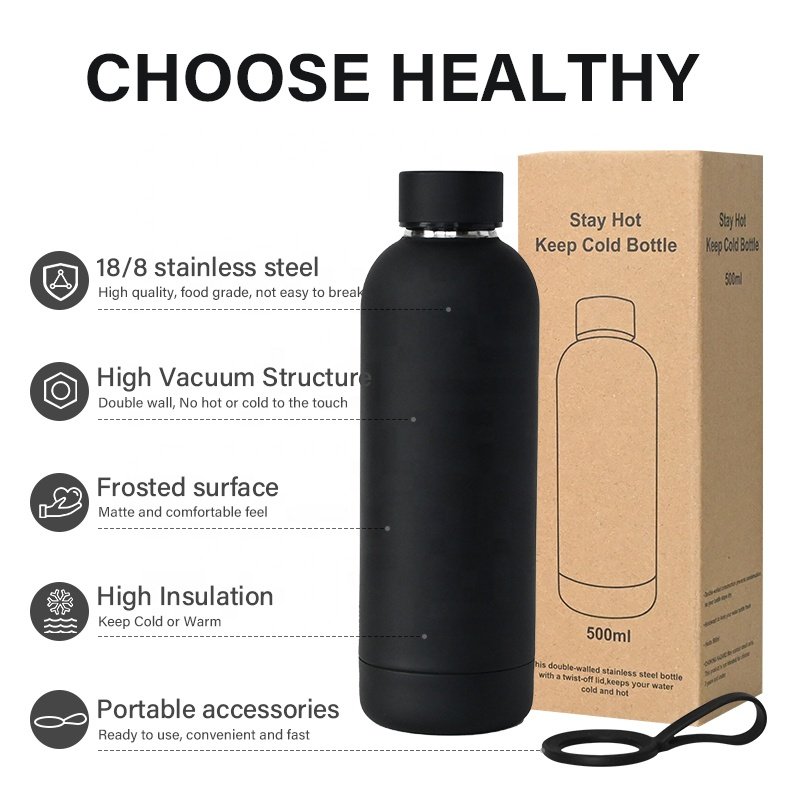 500ml 750ml New Design Luxury Sport Stainless Steel GYM Water Bottle With Straw Sport Flask Sports Water Bottle