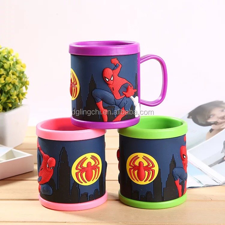 Customized Children Kids Plastic Promotion 3D Cartoon Soft PVC Rubber Mug Mugs
