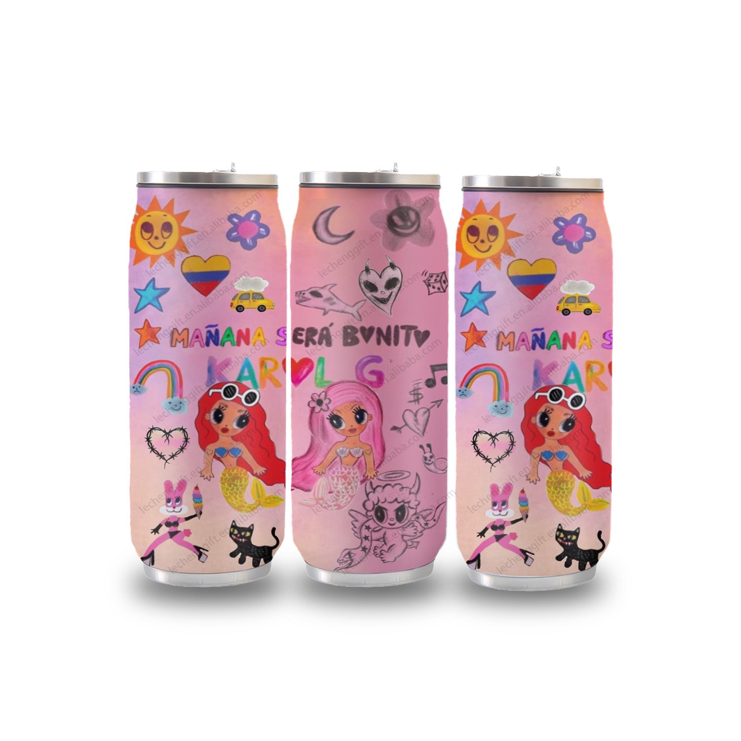 Wholesale custom karol g music tour MSB manana sera bonito 304 Vacuum tumbler Insulation 17oz Outdoor Cola mugs