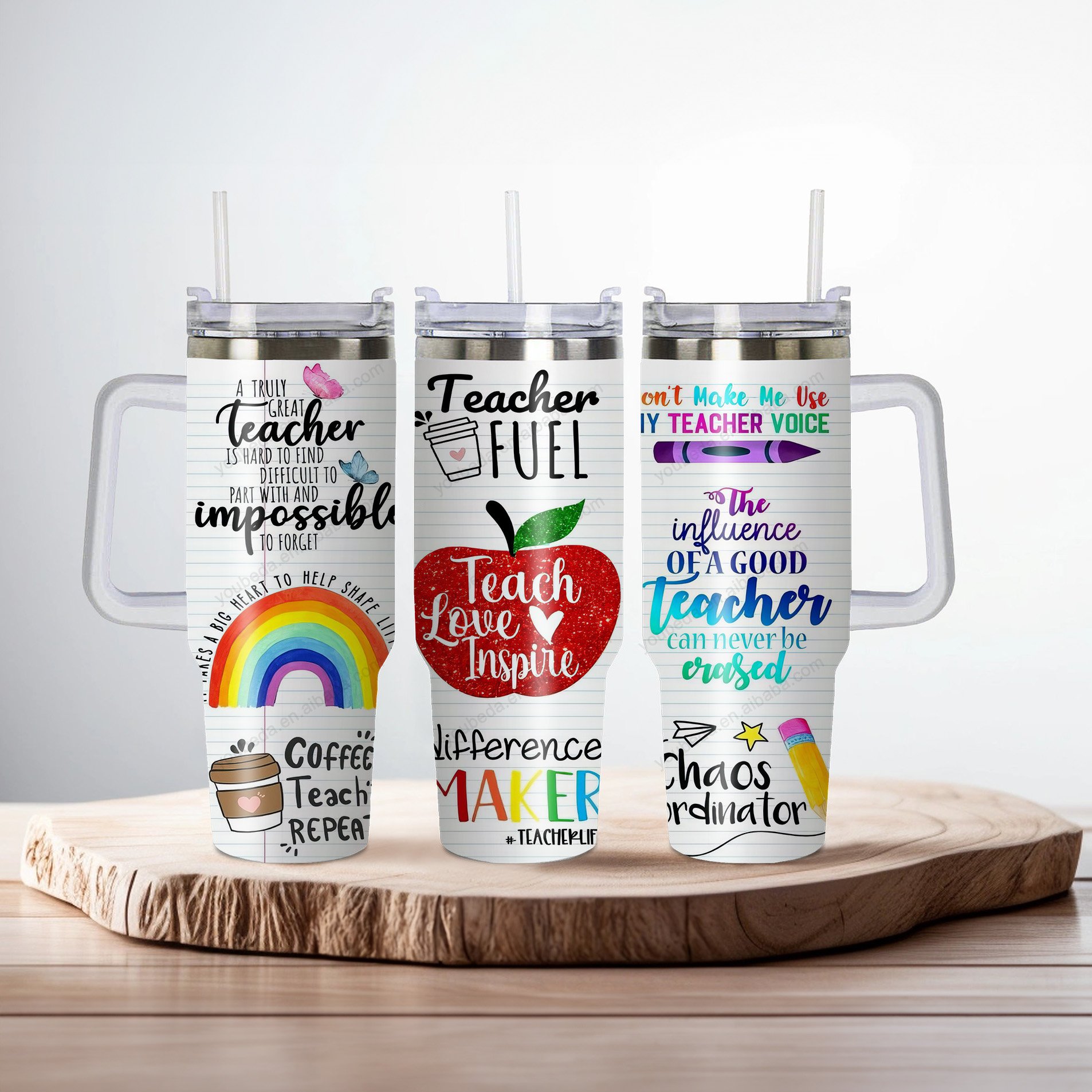 new innovative products custom sublimation teacher gift Travel Mug 30oz 40oz outdoor mugs glass tumbler with handle and lid