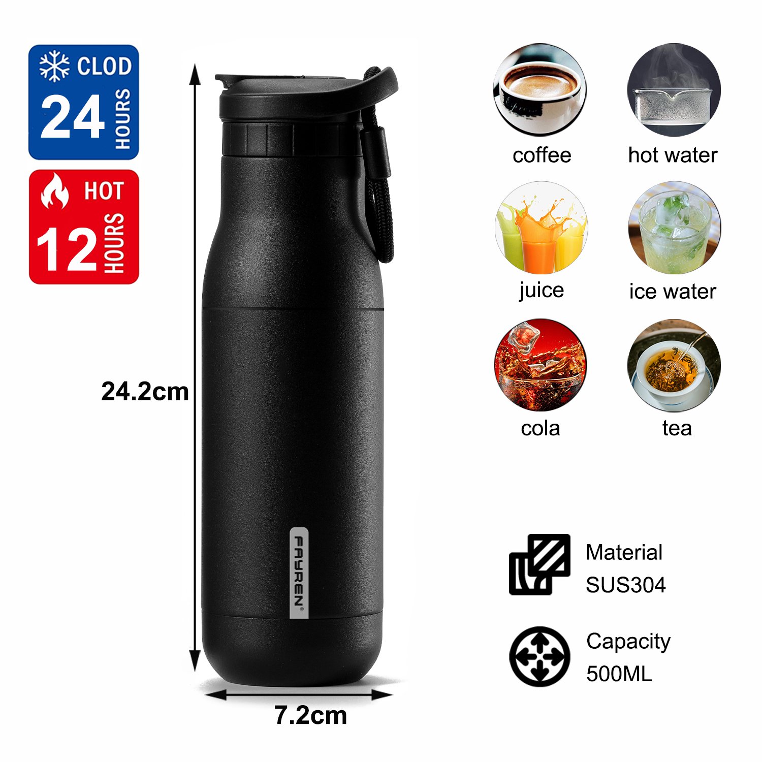 Wholesale thermos water bottle blanks flask stainless steel insulated water bottle double well insulated vacuum flask With Straw