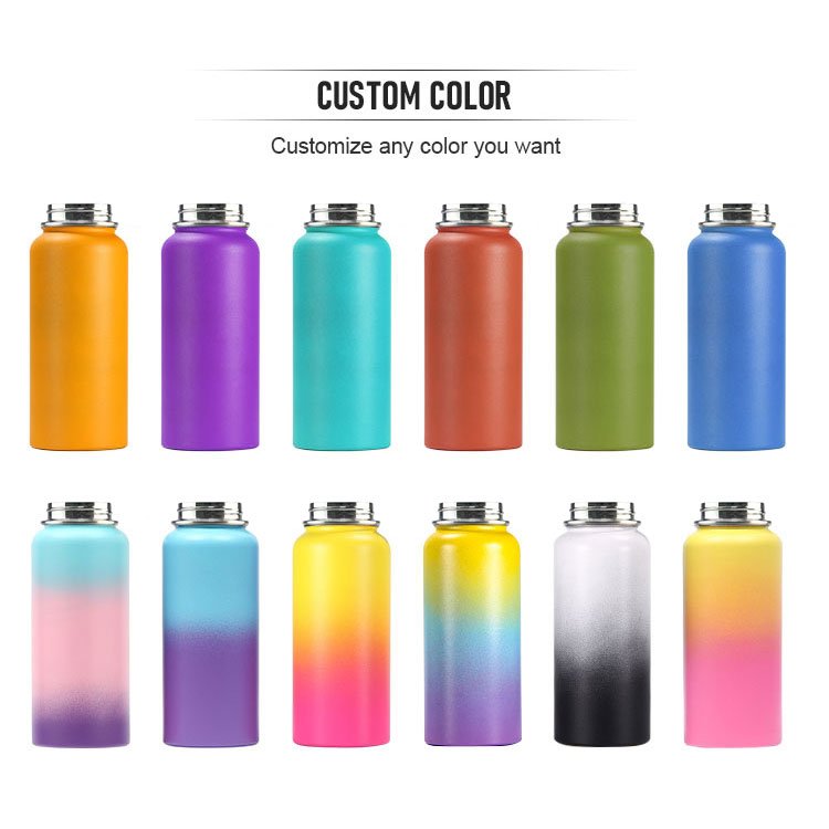 Factory supply 12 16 22 32 40 oz running sport thermal vacuum insulated flask stainless steel drinking water bottles