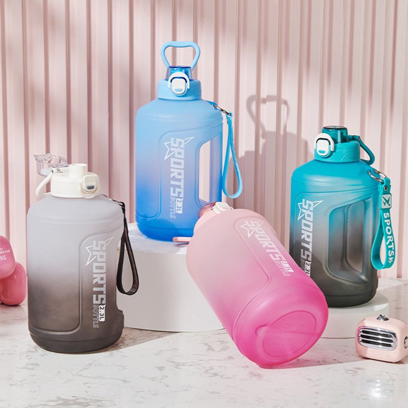 Leakproof Drinking Gym Time Marker Reusable Water Bottle Motivational Plastic Water Bottles For Fitness