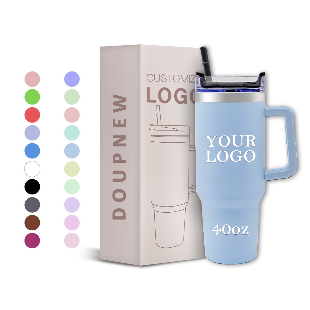 Wholesalers Vacuum Cup 40oz Stainless Steel Water Bottle Travel Car Cups Keep Hot & Cold Insulated Tumbler With Handle And Straw