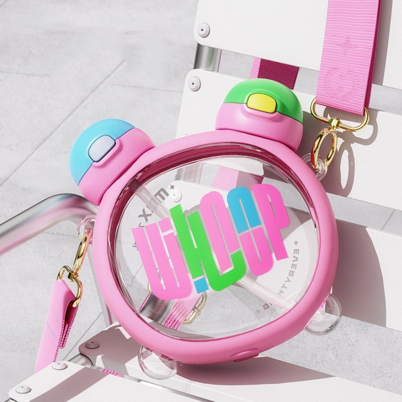 Cute Kawaii Tritan Bear Water Bottle with Rope Bottle Water For Outing Kids Mug for Outing Travel