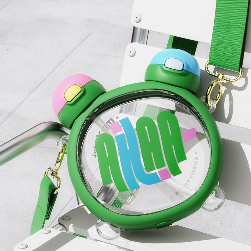 Cute Kawaii Tritan Bear Water Bottle with Rope Bottle Water For Outing Kids Mug for Outing Travel