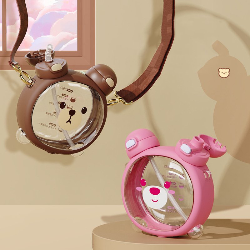 Cute Kawaii Tritan Bear Water Bottle with Rope Bottle Water For Outing Kids Mug for Outing Travel