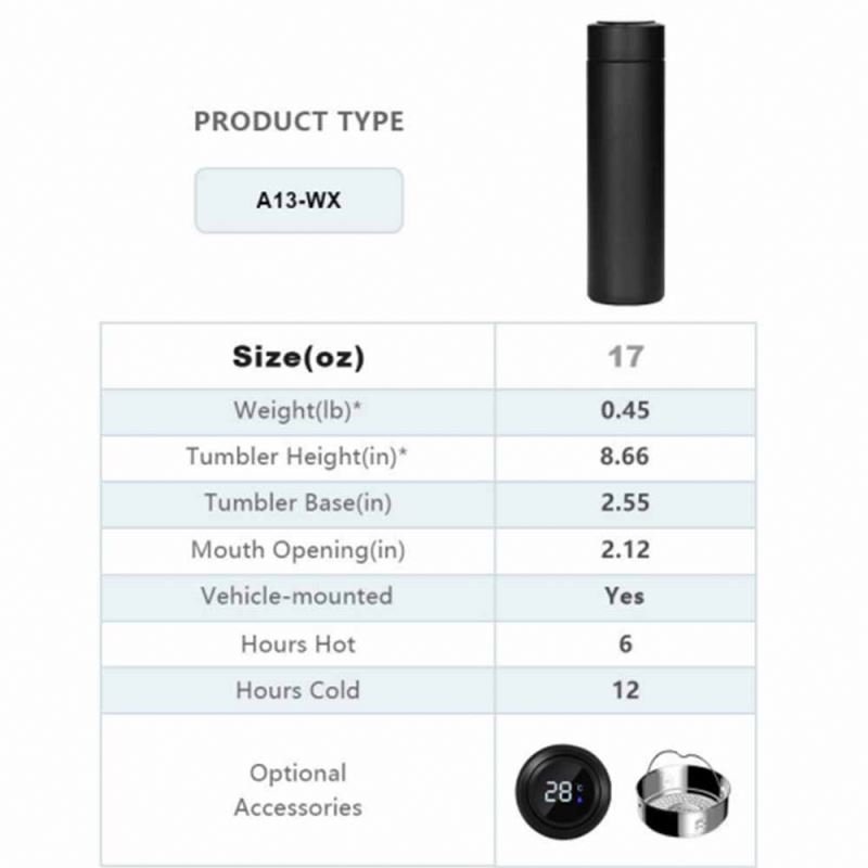 High Tech Intelligent Vacuum Flasks Stainless Steel Smart Water Bottle Led Temperature Display Thermal Bottle