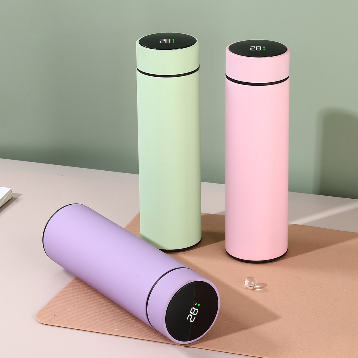 Thermos cup vacuum flask luxury drinkware battery powered smart water bottle with temperature display termos de agua digitales