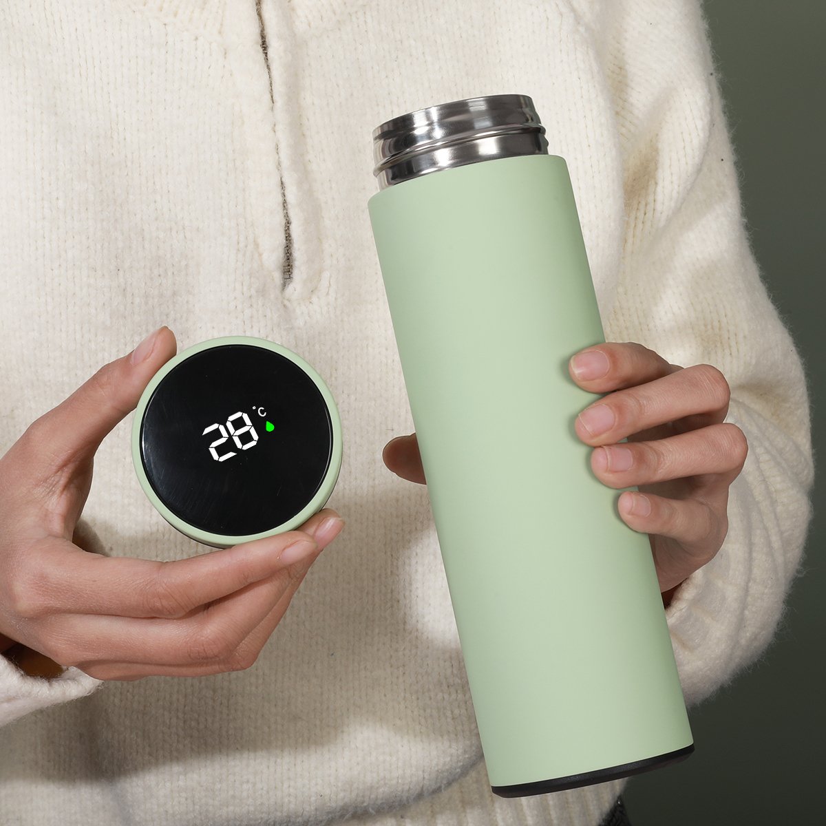 Thermos cup vacuum flask luxury drinkware battery powered smart water bottle with temperature display termos de agua digitales