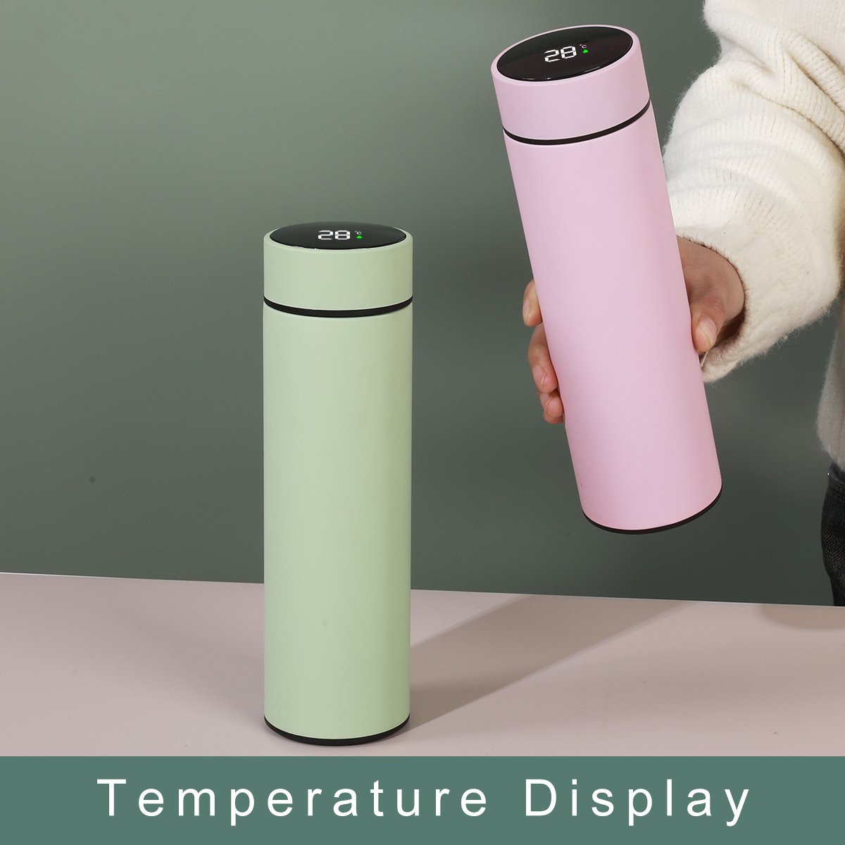 Thermos cup vacuum flask luxury drinkware battery powered smart water bottle with temperature display termos de agua digitales