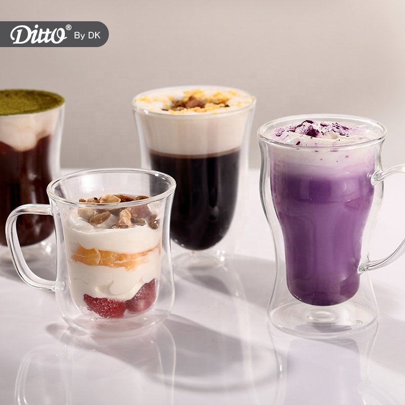 Heat Resistant Tea Beer Double Wall Glasses Double Wall Cups Coffee Juice Cup Glass coffee Mug