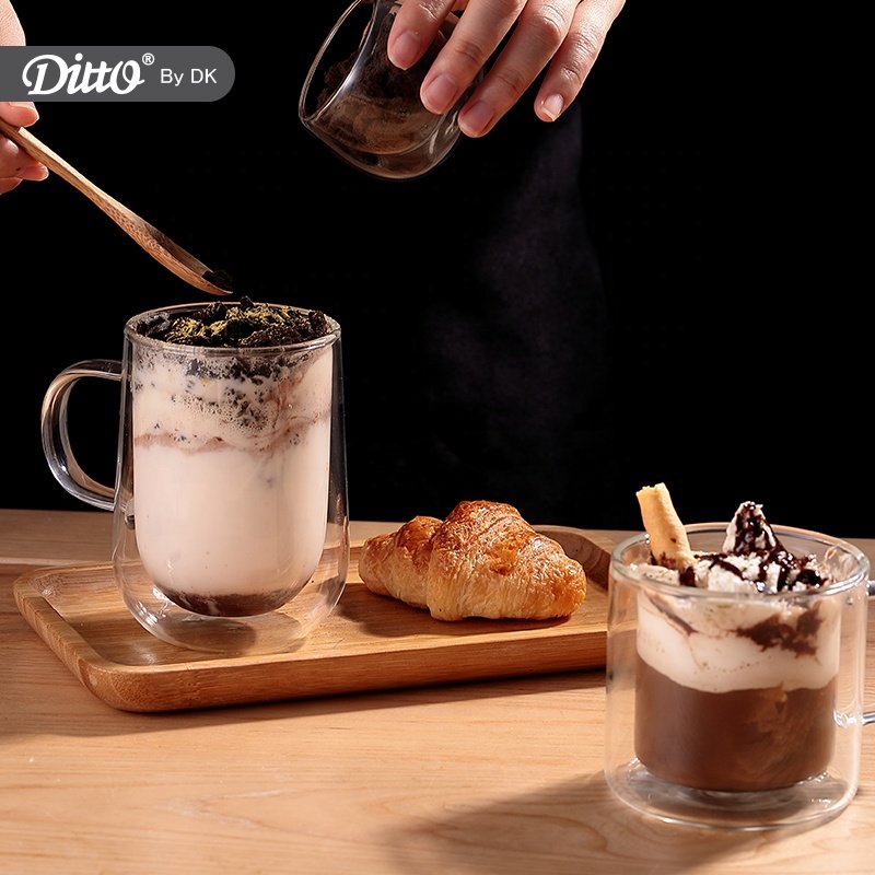 Heat Resistant Tea Beer Double Wall Glasses Double Wall Cups Coffee Juice Cup Glass coffee Mug