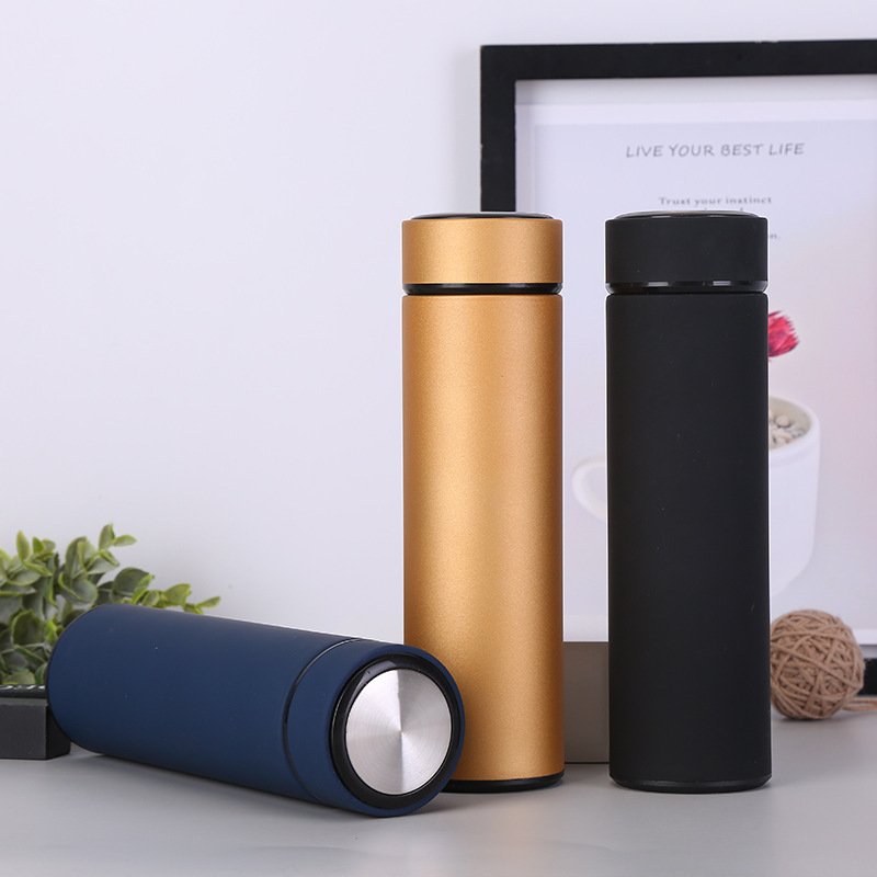 Stainless Steel 304 Life Cup Double Wall Water Bottle Rubber Coated Soft Touch Vacuum Flask Straight Thermos Bottle